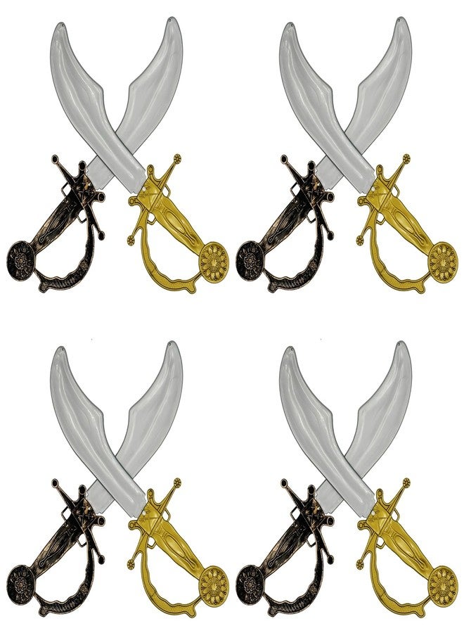 Flyekist 8 Pcs Pirate Swords for Kids,Plastic Pirate Sword Set for Party Favors,Theme Birthday Party, School Stage Activity, Christmas Halloween Cosplay Costume Dress-Up Props. - Image 1